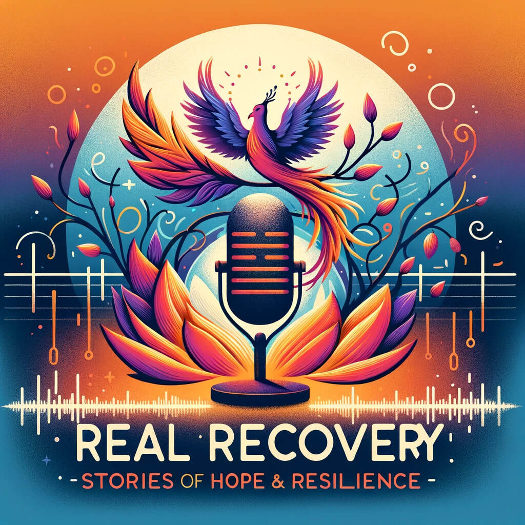 Real Recovery Podcast premiere, Julie P and Peter B’s recovery stories, hope and resilience in recovery, inspiring sobriety stories, journey to sobriety podcast